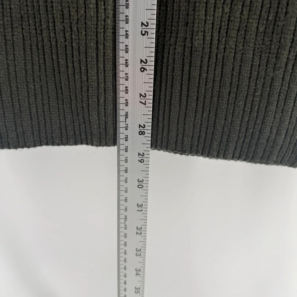 7 Diamonds Twin City Men Large Olive Green Ribbed Turtleneck Sweater SWM-8698